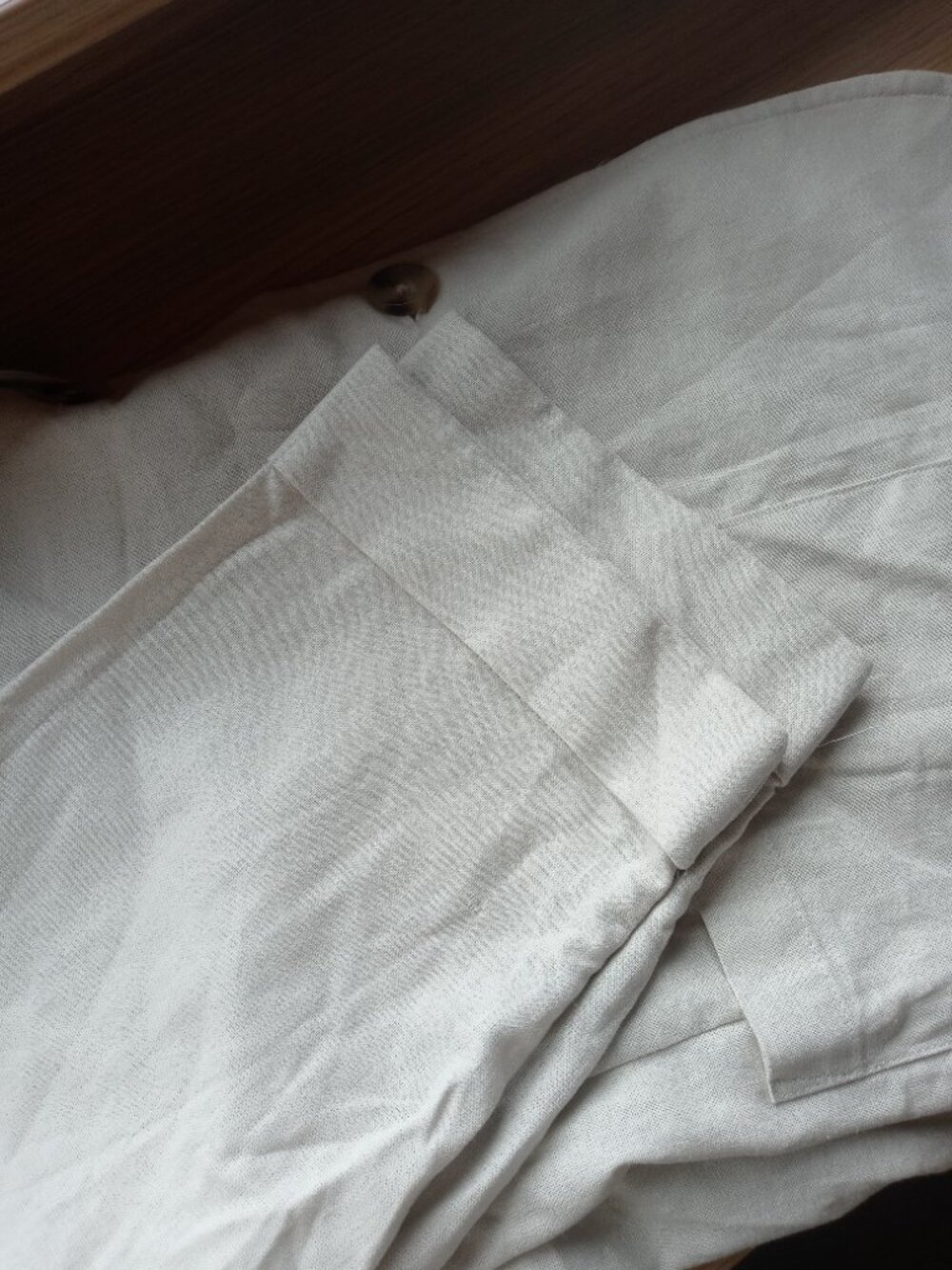 NWOT TIME AND TRU walmart linen blend patch pocket blazer in beige (XL) - Picture 7 of 8